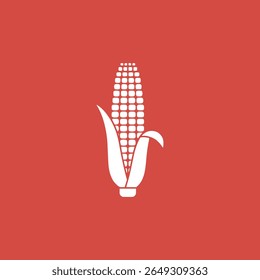 Red background corn agriculture vector symbol