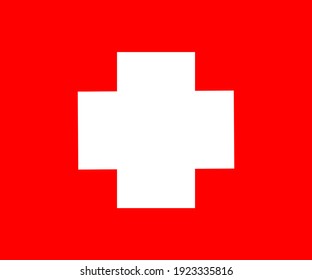 Red background cross Vector illustration of nursing symbols, helping victims, medical.