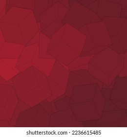 Red background from cubes. Vector illustration for your graphic design.Vector illustration for your graphic design.