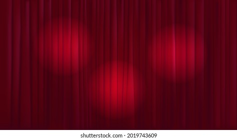 Red background with curtain and light beams
