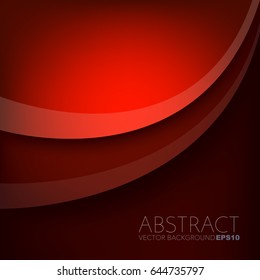 Red background , curve element overlap layer with dark space for text design , Vector