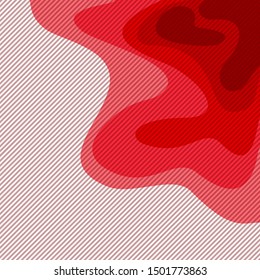 Red background curve line on white space shadow overlap and dimension modern texture pattern for text and message website design