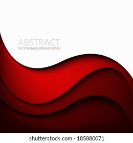 Red background curve line on white space shadow overlap and dimension modern texture pattern for text and message website design