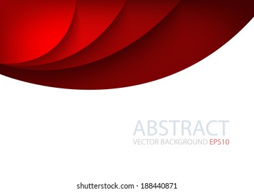 Red background curve line on white background space shadow overlap and dimension modern texture pattern for text and message website design