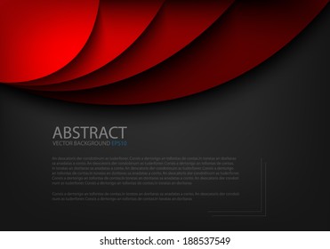 Red background curve line on black background space shadow overlap and dimension modern texture pattern for text and message website design
