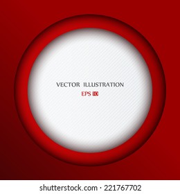 Red background curve line on white space shadow overlap and dimension modern texture pattern for text and message website design