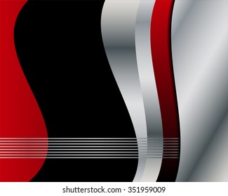 Red background curve line on black background space shadow overlap and dimension modern texture pattern for text and message website design
