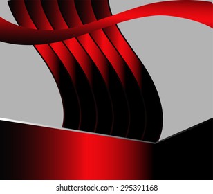 Red background curved lines