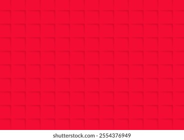 red background with debossed box pattern