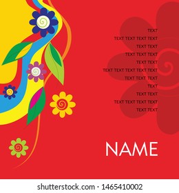 red background decorative floral design