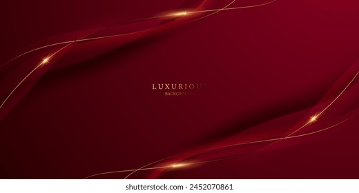 Diseño de fondo rojo Con Elementos de efecto lujoso Ilustración vectorial