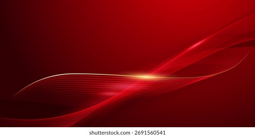design de fundo vermelho Com elementos de efeito luxuoso Vetor ilustração