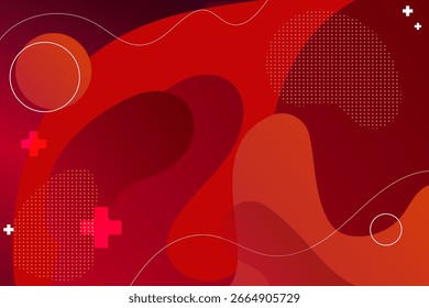 Design de fundo vermelho com forma geométrica aleatória Design tecnológico futurista moderno para impressões, cartazes, cartões.