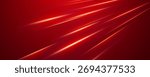 Red background with diagonal light streaks representing high speed or energy