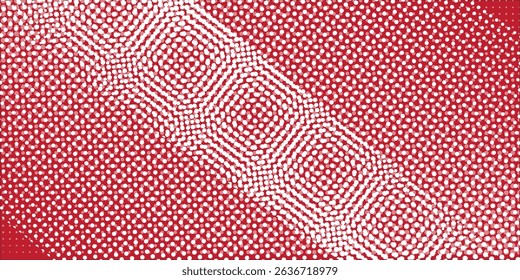 Red background with different sizes of circles. Dotted background. Circles texture.