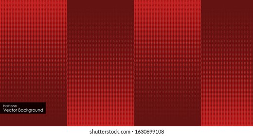 Red background with dots. Abstract background with halftone dots design. Vector illustration.