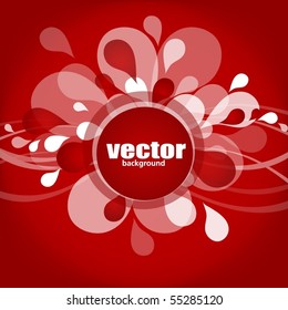 Red background with drops and place for your text, vector