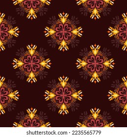 Red background Ethnic pattern traditional seamless pattern Aztec African embroidery Indonesian Indian for fabric print cloth dress carpet cloth dress fabric sarong rug