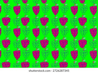 Fondo rojo con uvas rojas y verdes dulces y frescas con colores vibrantes y una composición armoniosa. Ideal para el diseño de envases, Anuncios promocionales, fondos de alimentos
