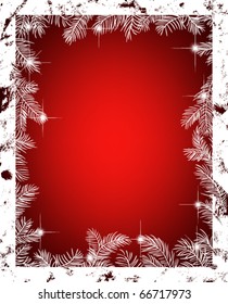 Red background with fir frame