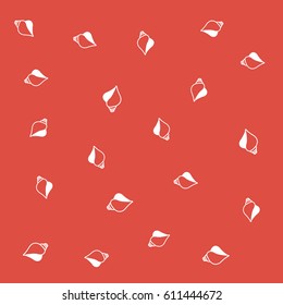 red background flat design with a many seashell vector illustration