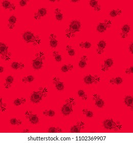red background floral