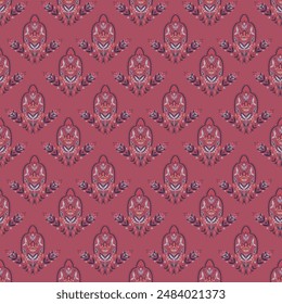 Red Background Floral Ornament vector