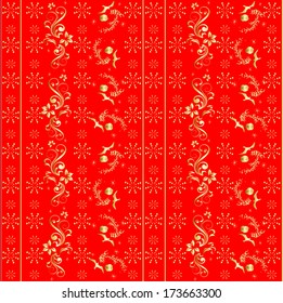 Red background with flowers