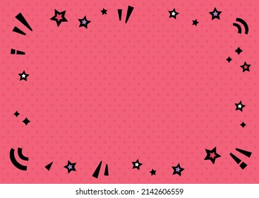 marco de fondo rojo de estrellas pop y brillo