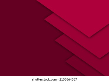 Red Background Geometric Overlap Layer Paper Cut on Dark with Space Design