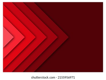 Red Background Geometric Overlap Layer Paper Cut on Dark with Space Design