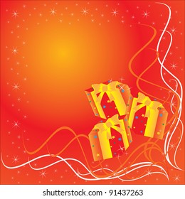 red background and gift