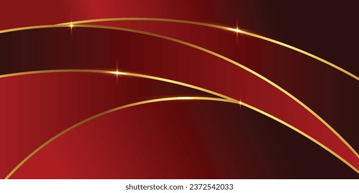 Red background with gold lines and abstract gold rays