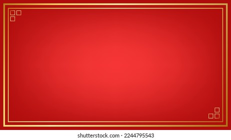 Red background and golden border with space. Lunar new year concept, Chinese new year background. vector.