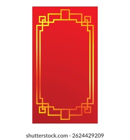 Red background with golden chinese style frame for placing text