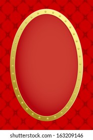 red background with golden frame