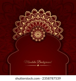 Red background with golden mandala ornament