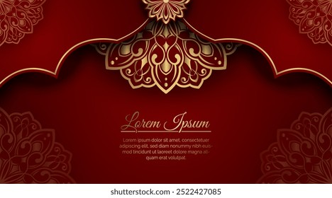 Red background with golden mandala ornament