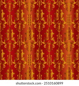 red background with golden ornament