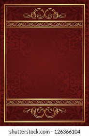 red background with golden ornaments