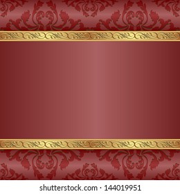 red background with golden ornaments