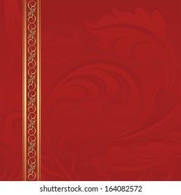 red background with golden ornaments