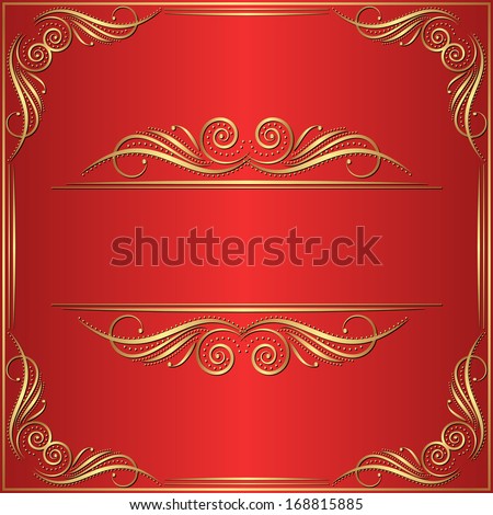 red background with golden ornaments