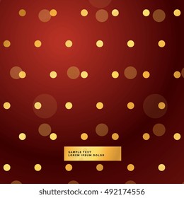 red background with golden polka dots