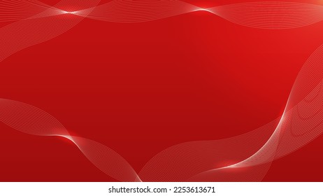 Red background with golden wavy pattern. Vector illustration. EPS 10.