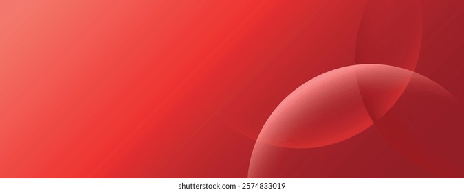 Red background with a gradient red color, featuring smooth, overlapping circular shapes. The background is modern and vibrant. Minimal abstract circles vector gradient background