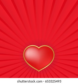 red background with heart

