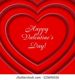 Red background with a heart frame.