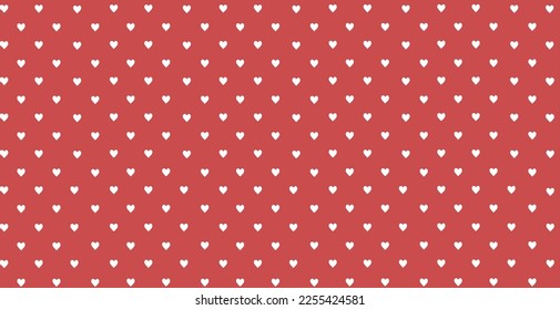 Red background with heart print vector illustration.