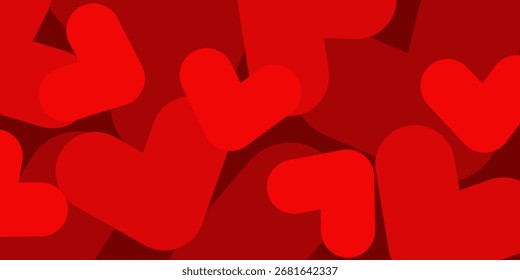Red background with heart texture. Design for banners, posters, and social media.